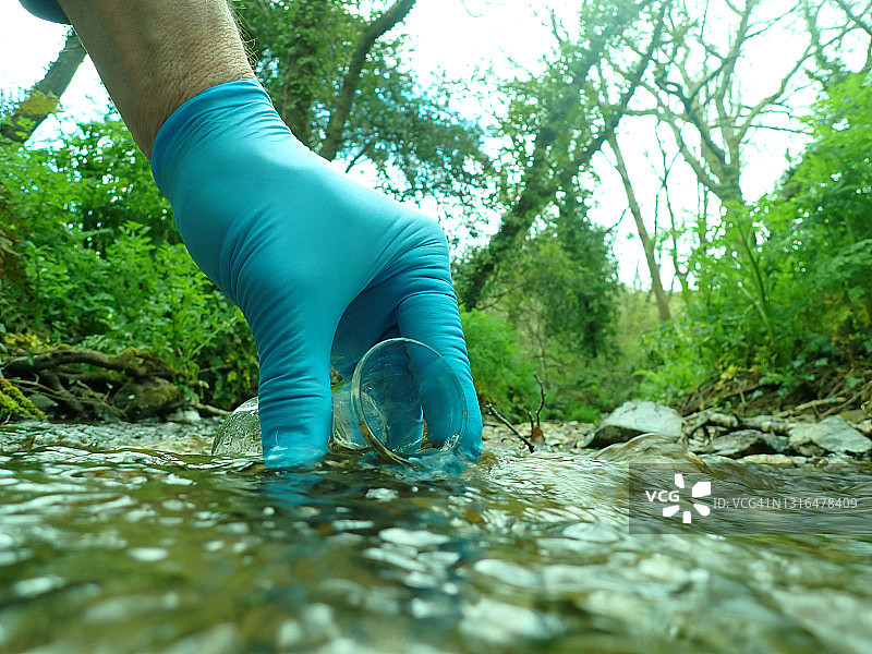 检测河水图片素材