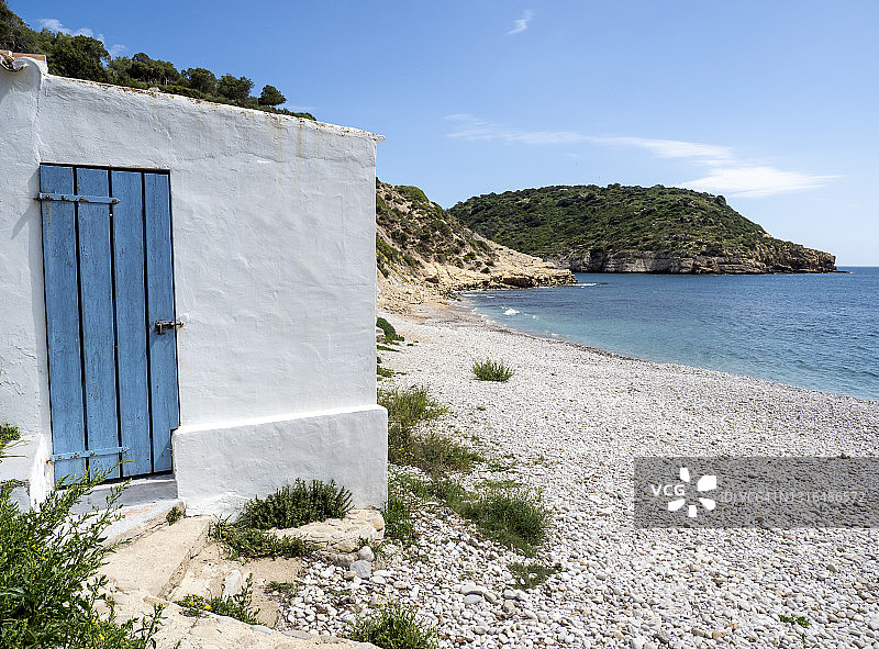 渔夫的房子，典型的地中海海边建筑的门图片素材