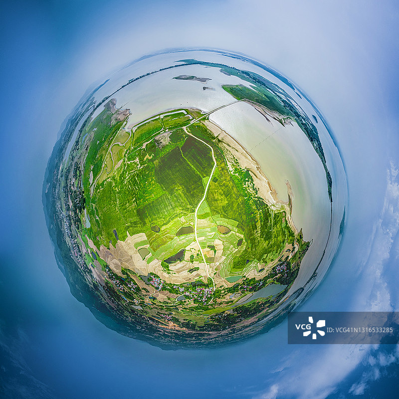 中国村庄小星球360度全景图片素材