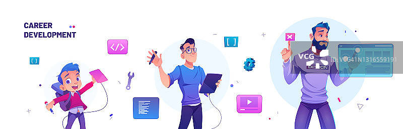 从儿童到设计师的职业发展之路图片素材
