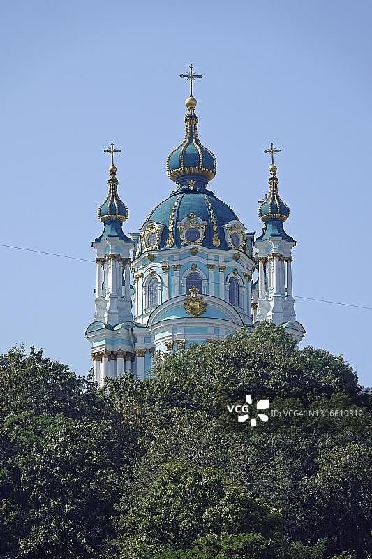 乌克兰基辅圣安德鲁教堂巴洛克建筑图片素材