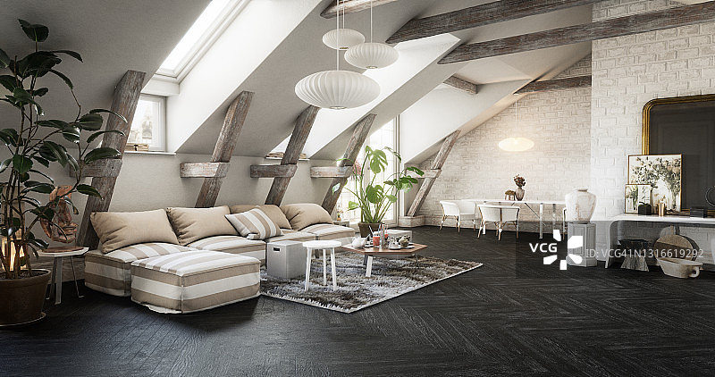 舒适的斯堪的纳维亚家居内饰图片素材