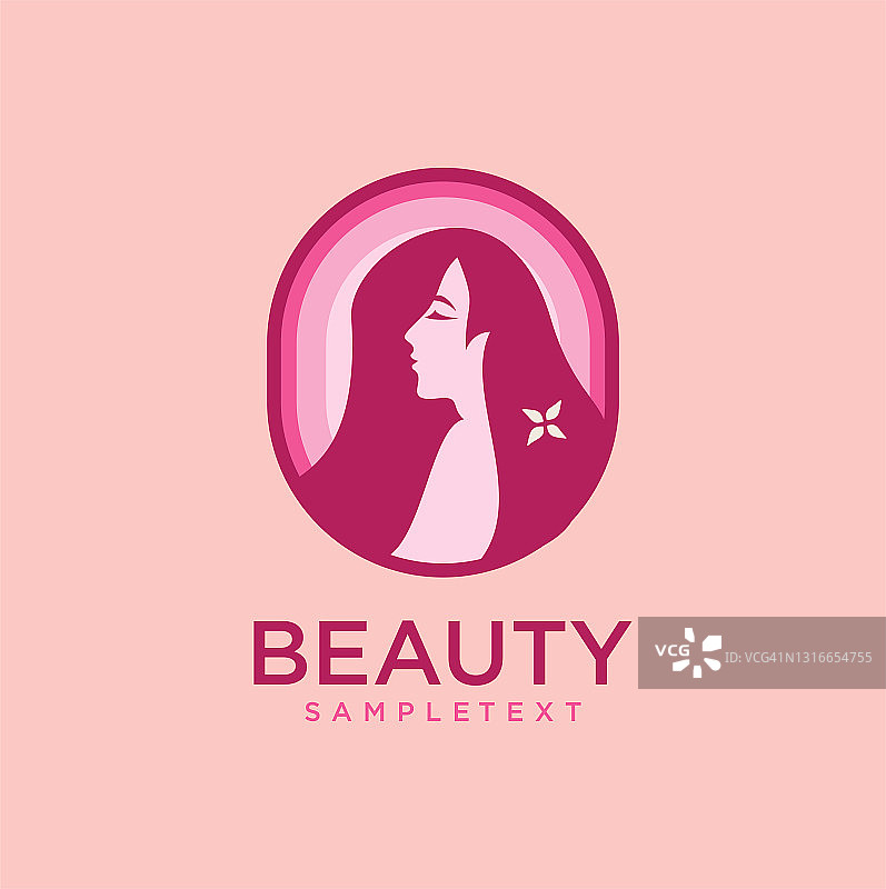 女性健康设计模板，女性美容化妆品模板矢量图标设计，美丽女性设计插画，适用于水疗、时尚和美容的扁平女性设计图片素材