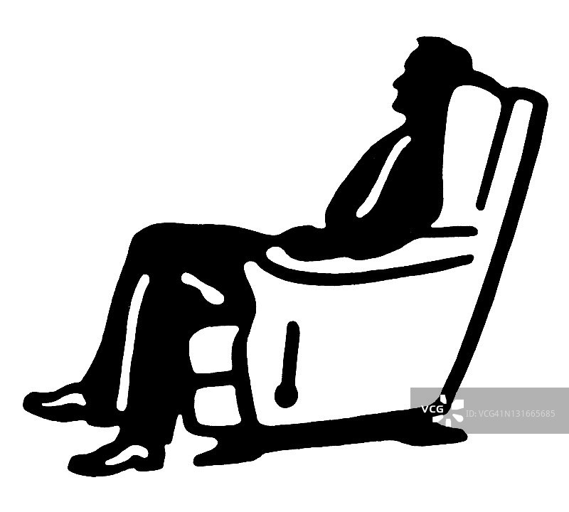 在椅子上放松的男人图片素材