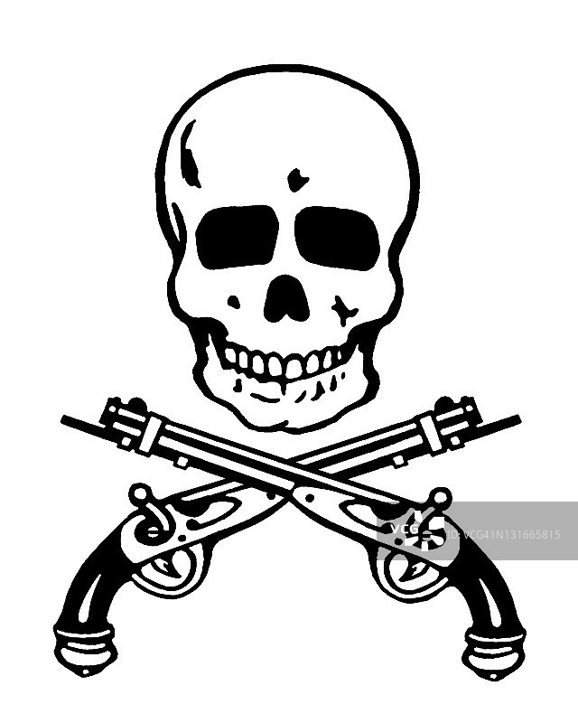 骷髅与交叉枪图片素材