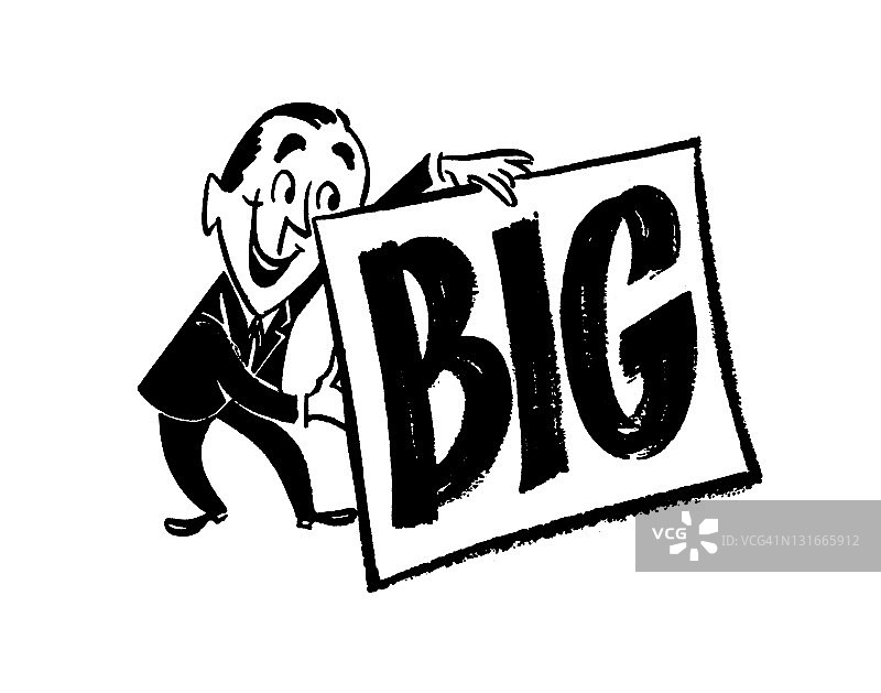 男子举着大标志图片素材