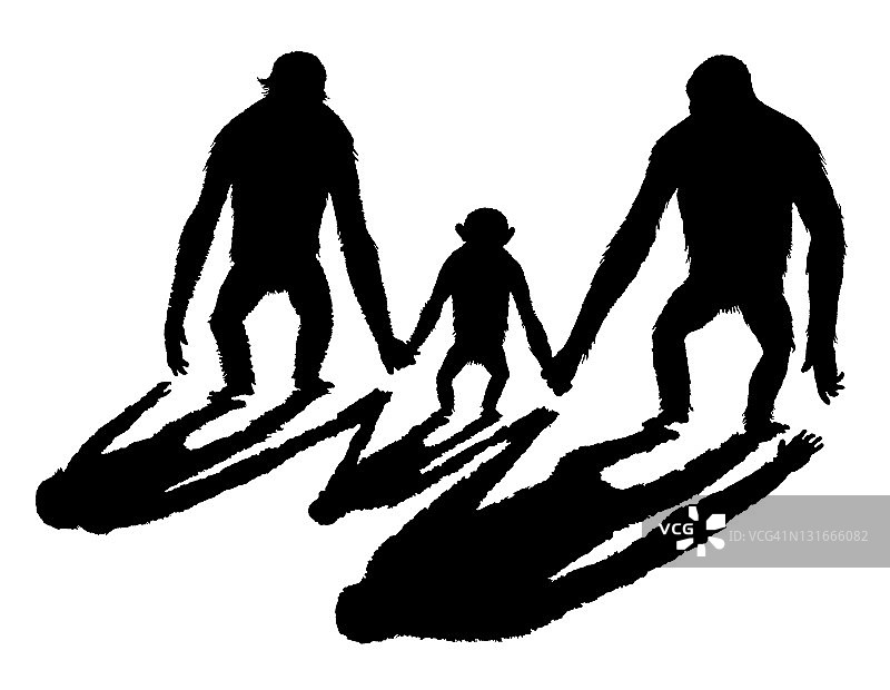 猿猴家庭图片素材