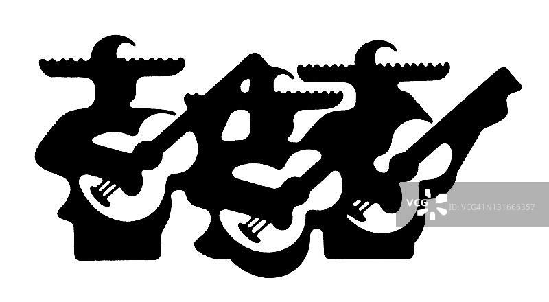 墨西哥流浪乐队轮廓图片素材