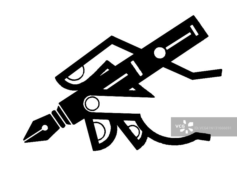 手持钢笔图片素材