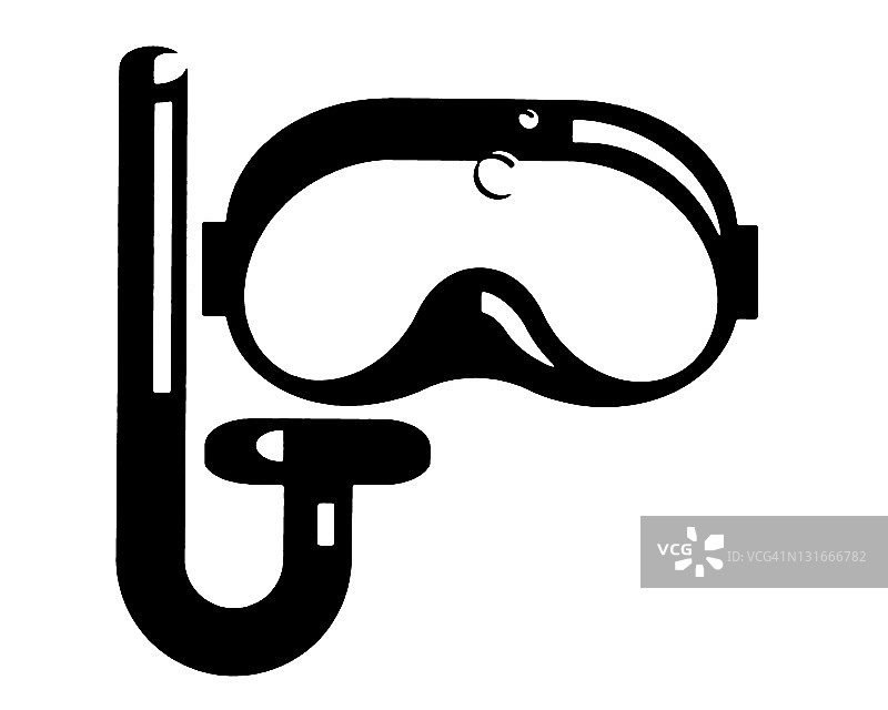 潜水通气管和护目镜图片素材