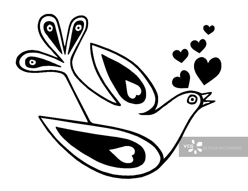 爱情鸟唱着爱心之歌图片素材