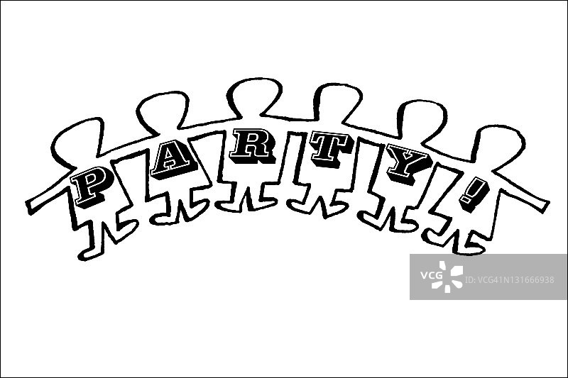 派对剪纸人物图片素材