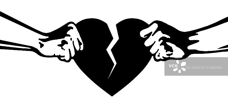 两只手撕裂一颗心图片素材