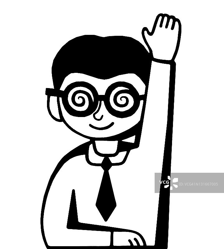 举手的男孩图片素材