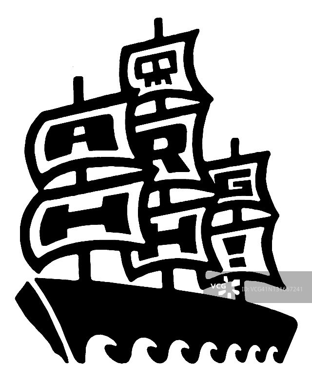 风格化海盗船图片素材
