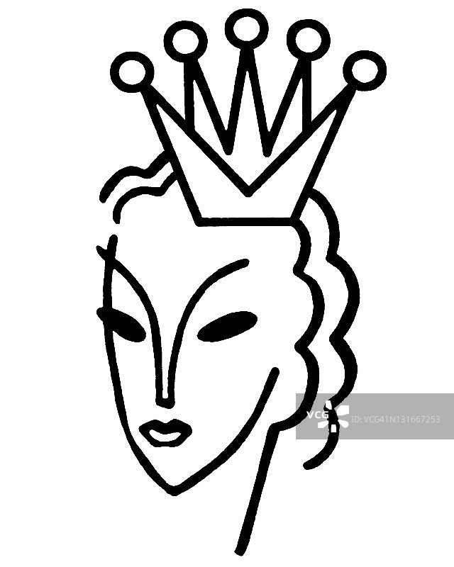 戴皇冠的风格化女人图片素材