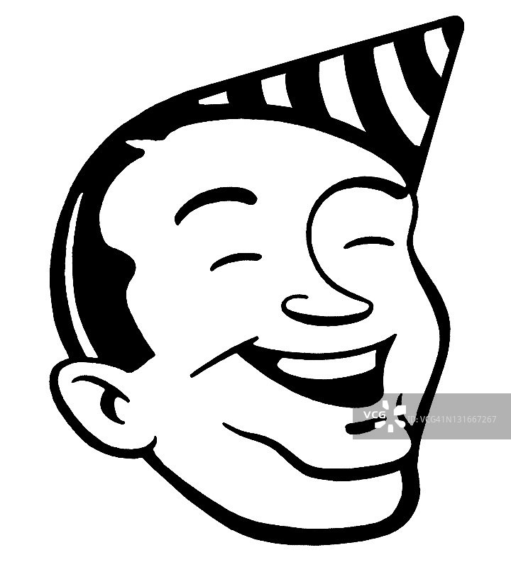 戴着派对帽的笑容男子图片素材