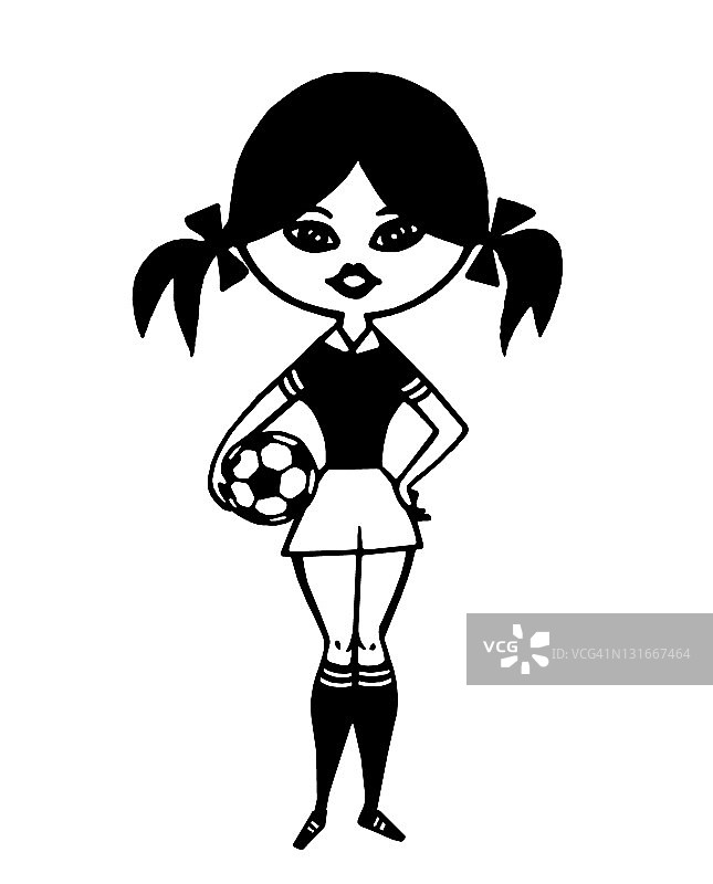 踢足球的女孩图片素材