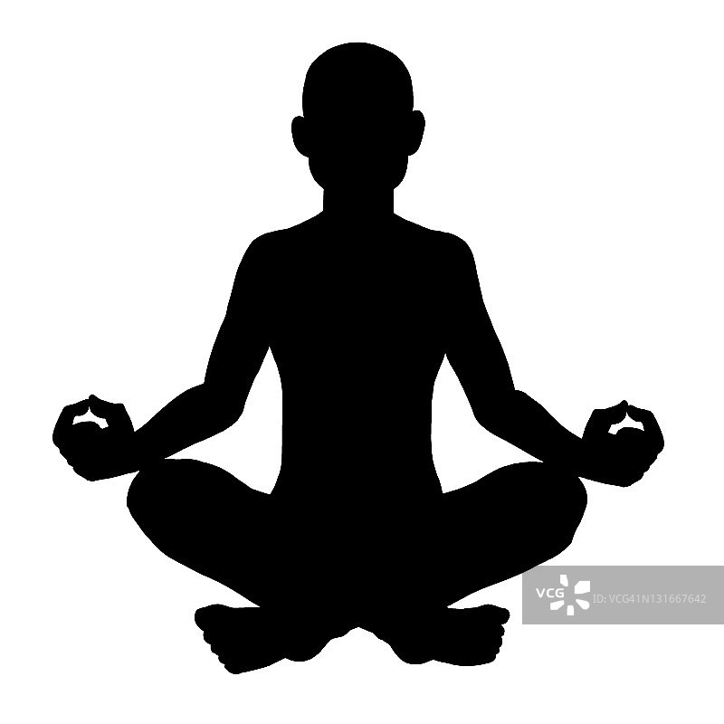 男子做瑜伽的轮廓图片素材