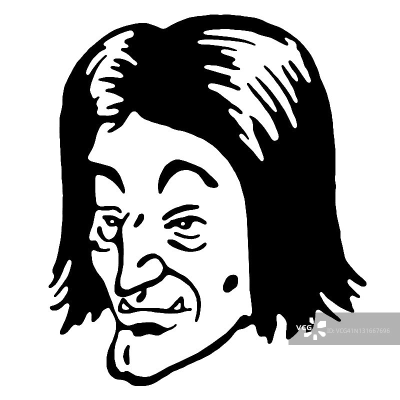 面露獠牙的可怕女人图片素材