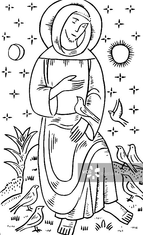 耶稣与鸟图片素材