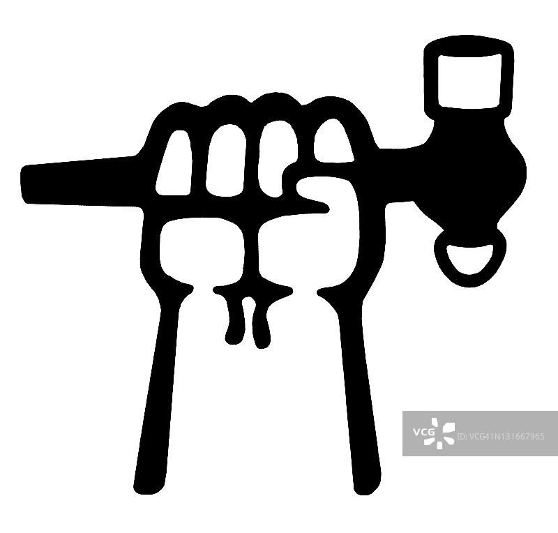 手持锤子图片素材