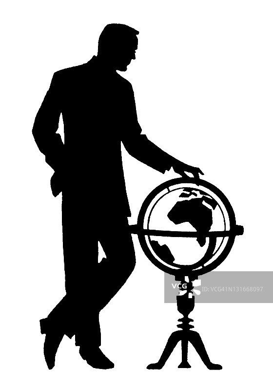 男人和地球图片素材