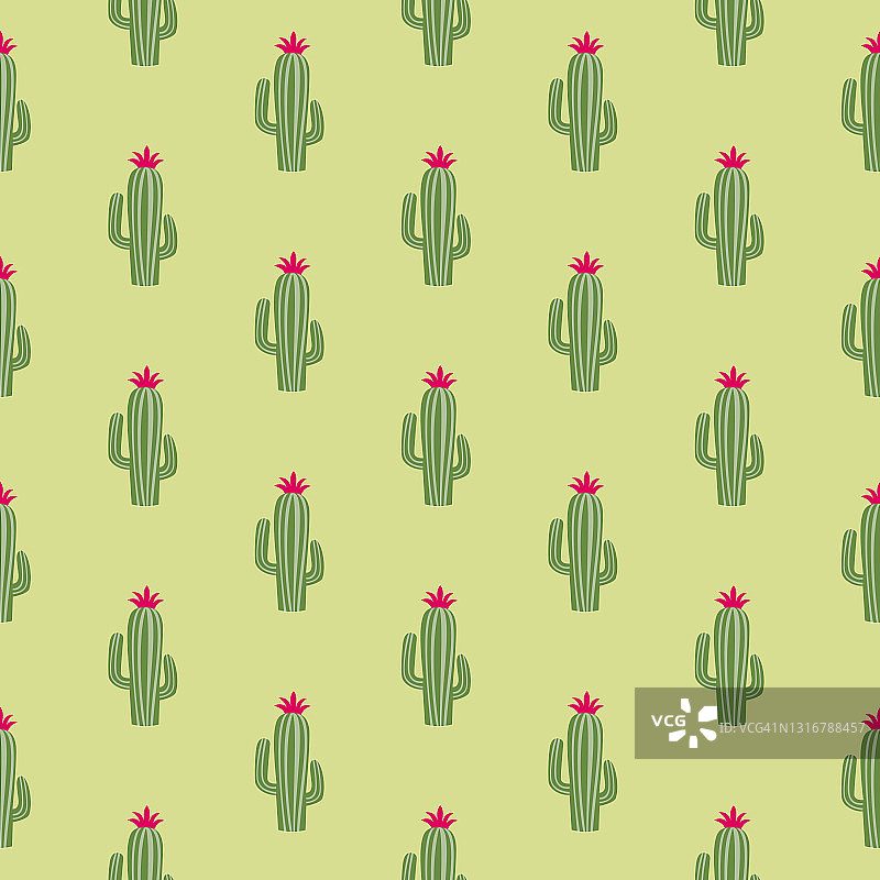 仙人掌无缝模式图片素材