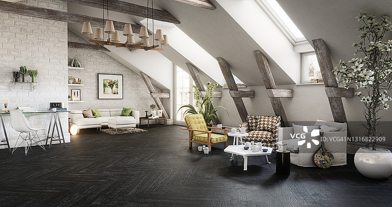 舒适的斯堪的纳维亚家居内饰图片素材