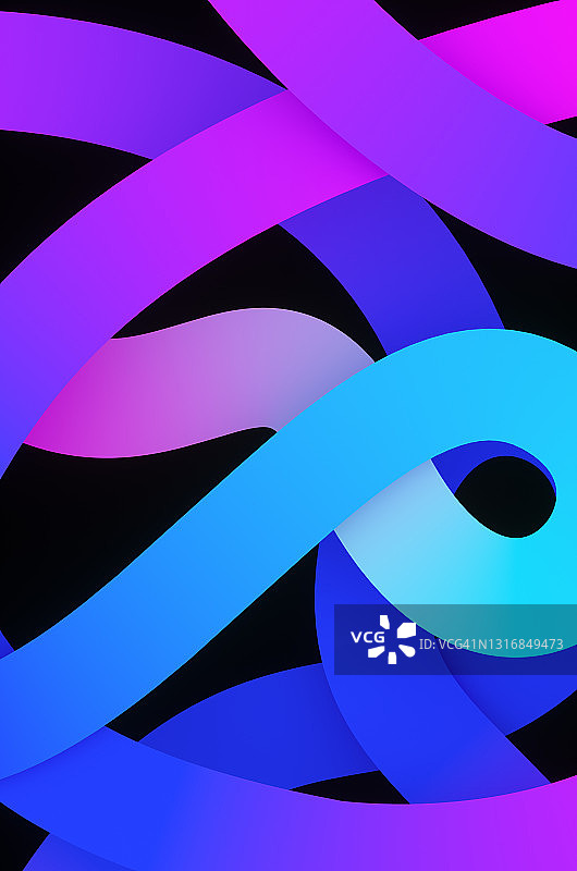 彩色渐变条纹交织抽象背景 3D渲染图图片素材