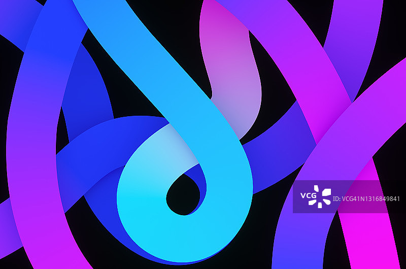 彩色渐变条纹交织抽象背景 3D渲染图图片素材