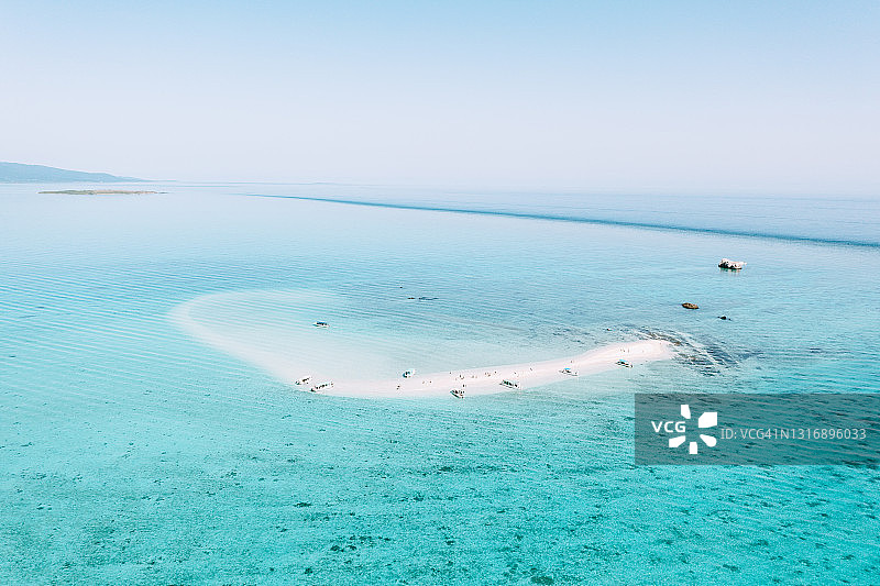 冲绳石垣泻湖热带沙洲鸟瞰图，日本图片素材