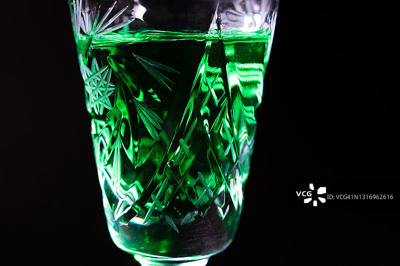 薄荷利口酒玻璃杯图片素材