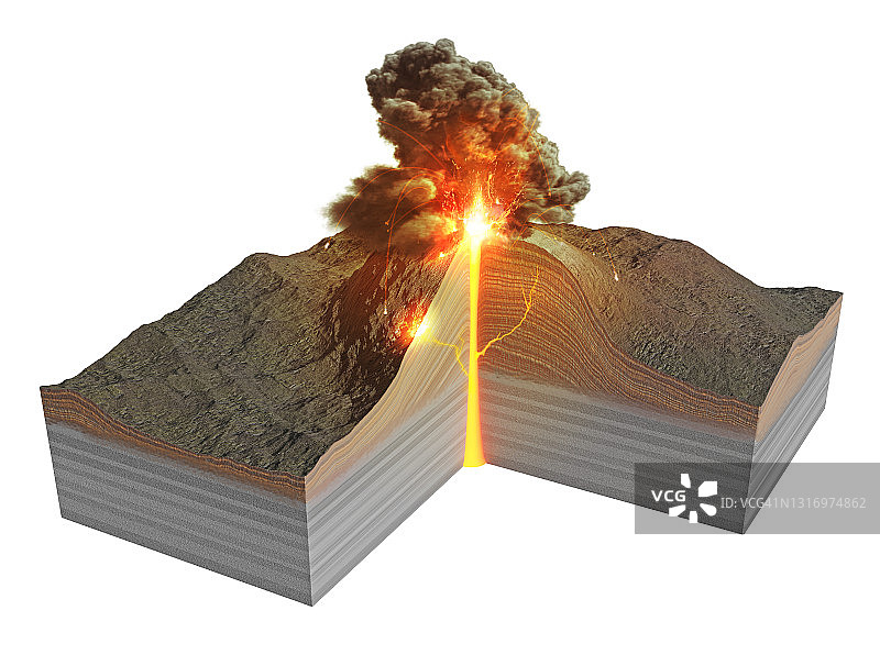 火山喷发插图图片素材