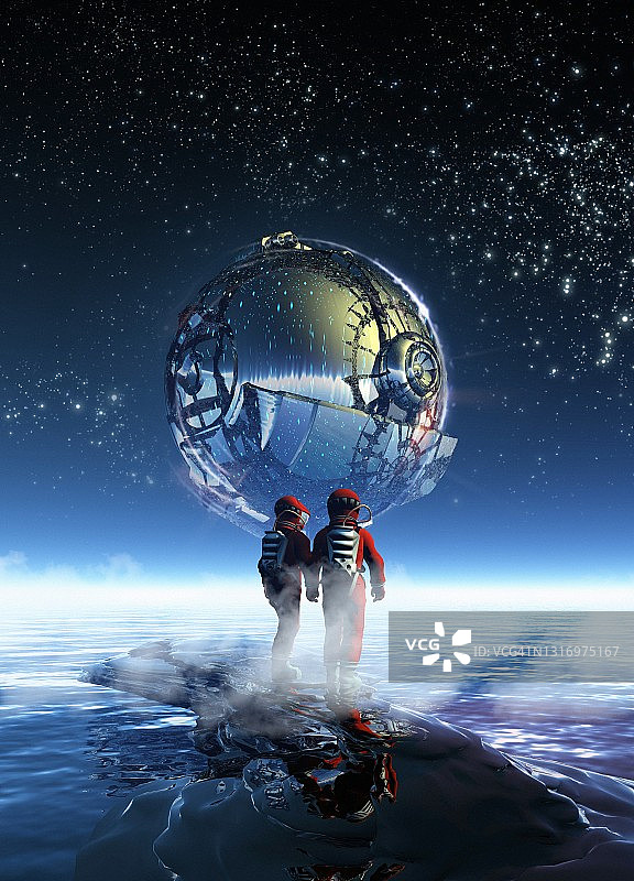 太空旅行概念插画图片素材