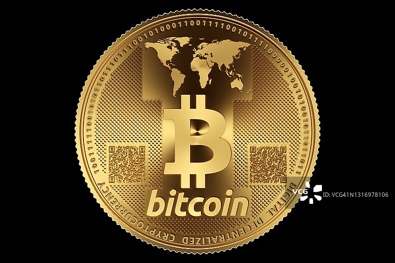 比特币加密货币概念插图图片素材