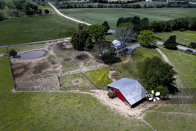 美丽的农业田地航拍图片素材