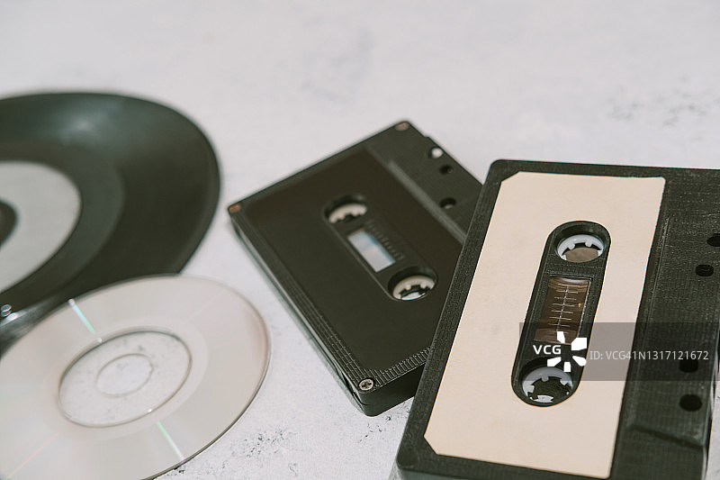 音乐光盘、唱片和卡带合集图片素材