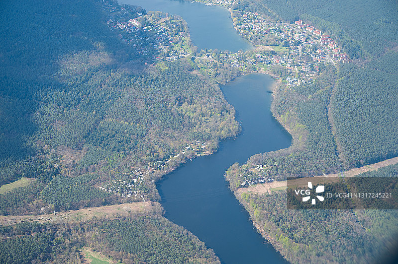 德国柏林附近河流的全景图片素材