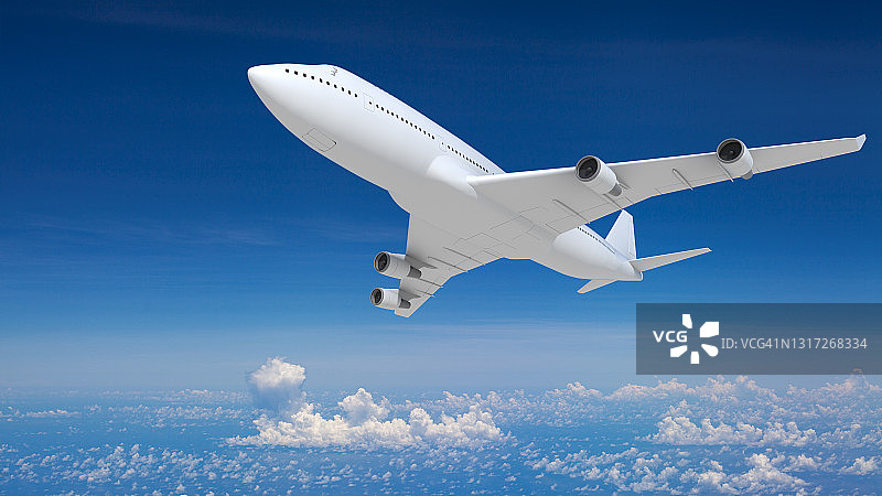 白色飞机3D渲染图片素材