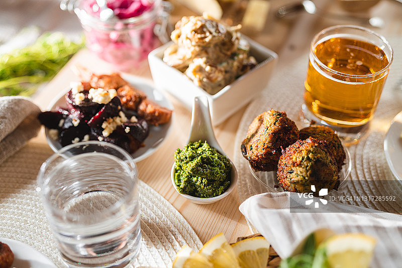 居家素食晚餐图片素材