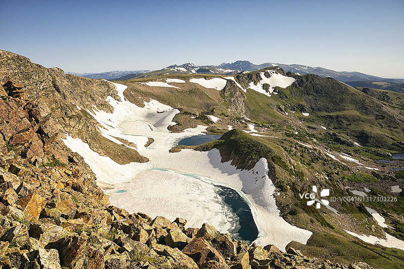 科罗拉多州詹姆斯峰荒野中的冰山湖图片素材