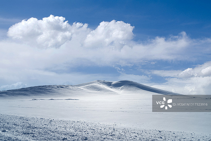 多云天气的雪山图片素材