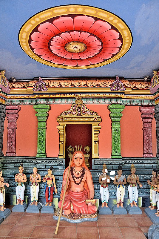 留尼汪岛圣但尼的印度阿什塔拉克希米和萨普塔玛塔神庙图片素材