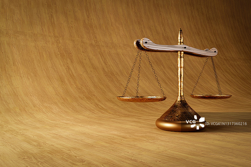 木纹背景上的旧秤3D图图片素材