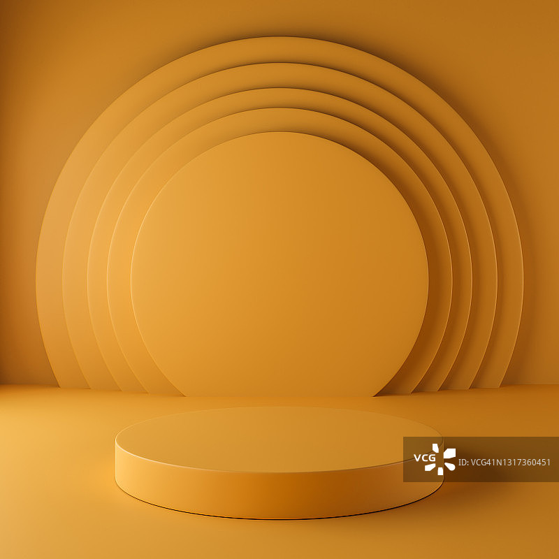 橙色圆形抽象展示台图片素材