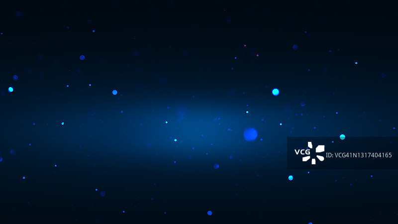 深蓝色渐变背景上的散焦粒子图片素材