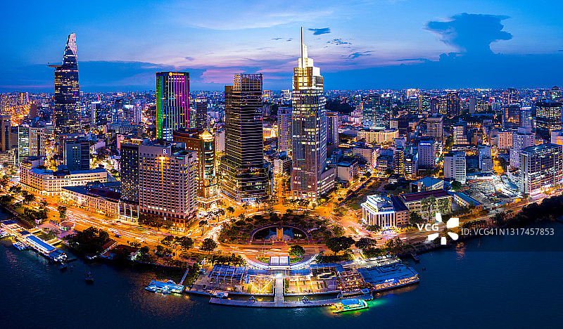 越南胡志明市白藤码头鸟瞰图图片素材