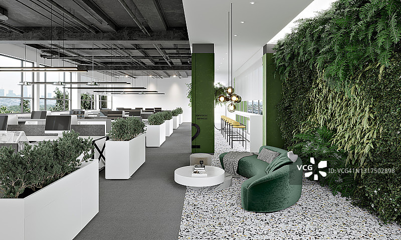 环保办公室3D渲染图片素材
