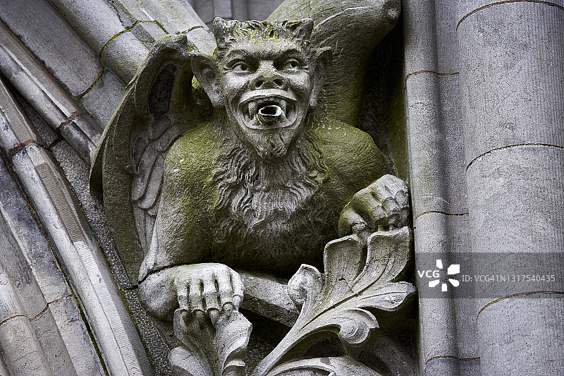 著名大教堂滴水嘴兽特写图片素材